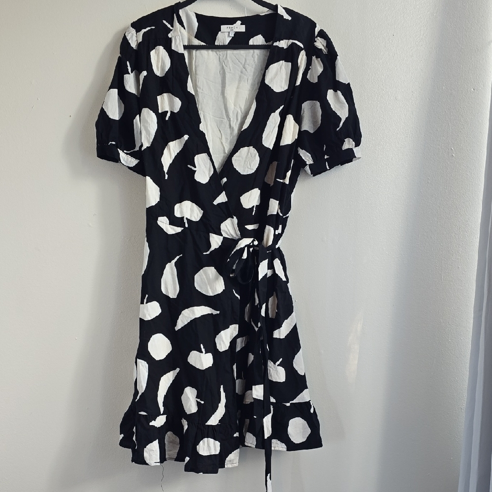 FRNH PAris black and black Wrap ruffle dress